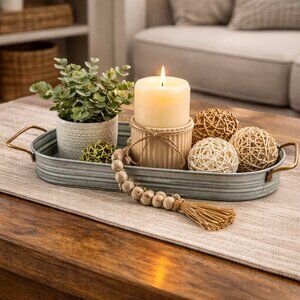 Better Homes & Gardens Galvanized Metal Snack & Condiment Tray